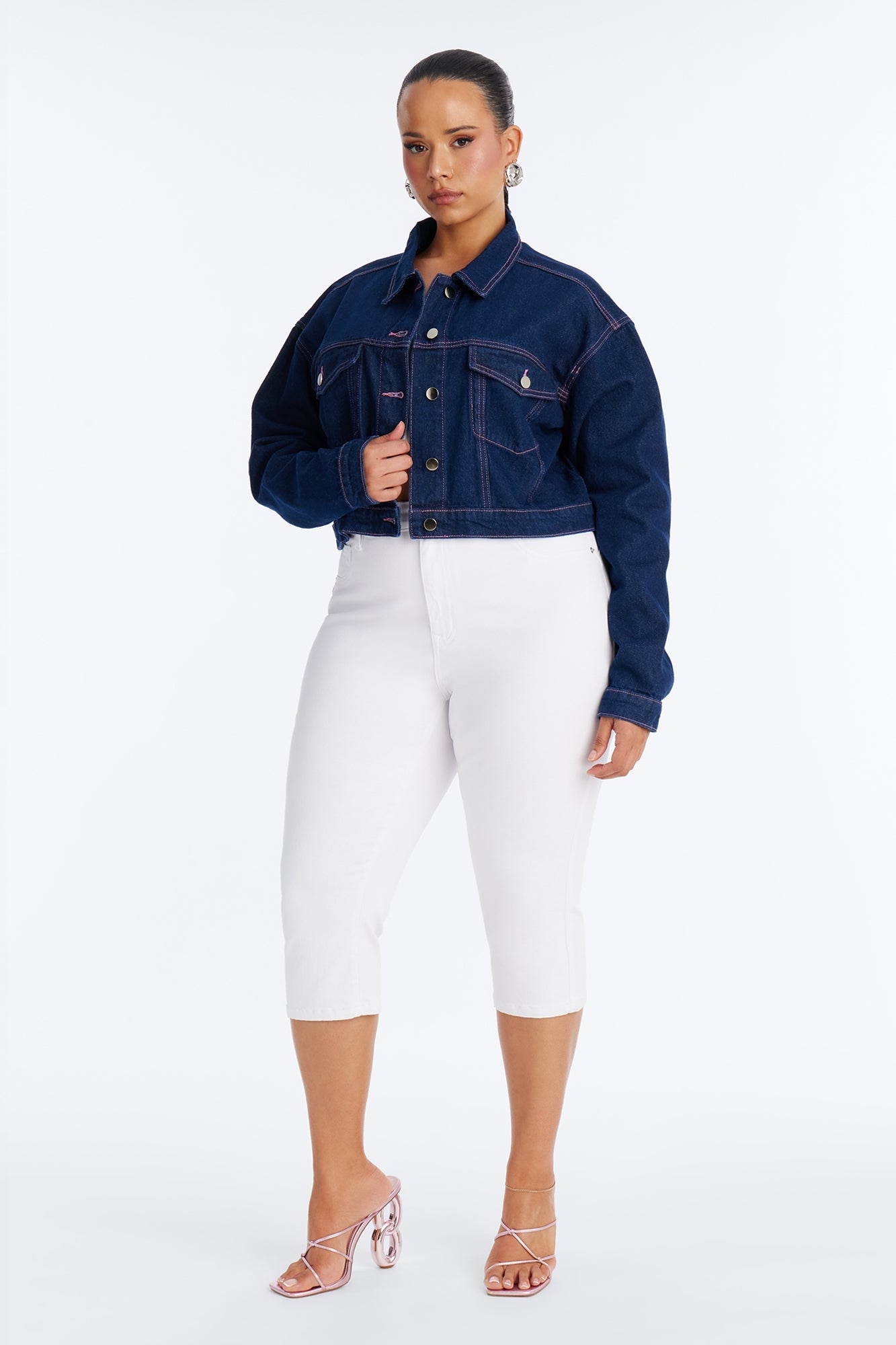 Love You Always Denim Trucker Jacket - Dark Wash