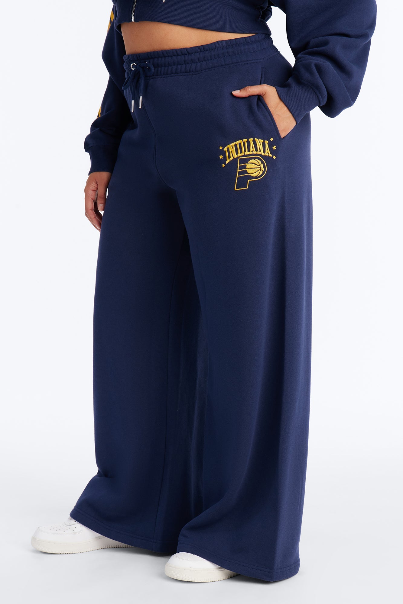 NBA Indiana Pacers Fleece Wide Leg Pants - Navy
