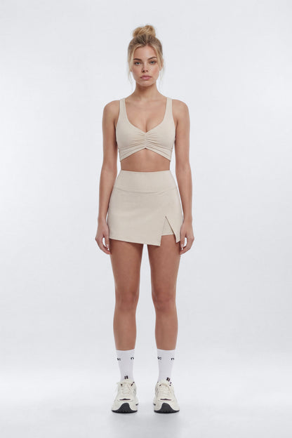 CloudForm™ Ruched Sports Bra - Beige
