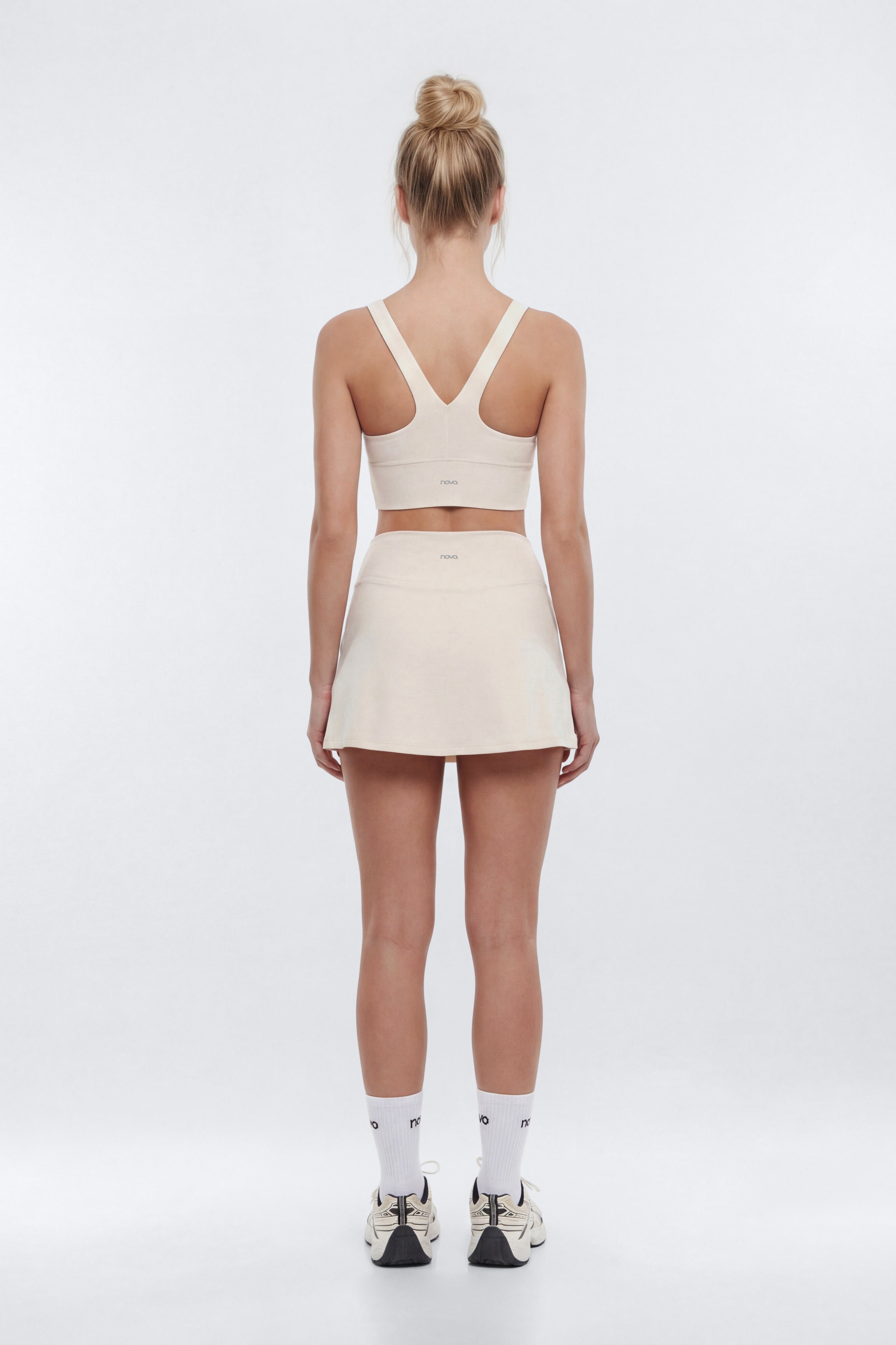CloudForm™ Front Wrap Sports Mini Skort - Beige
