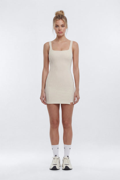 CloudForm™ Built In Shorts Sports Dress - Beige
