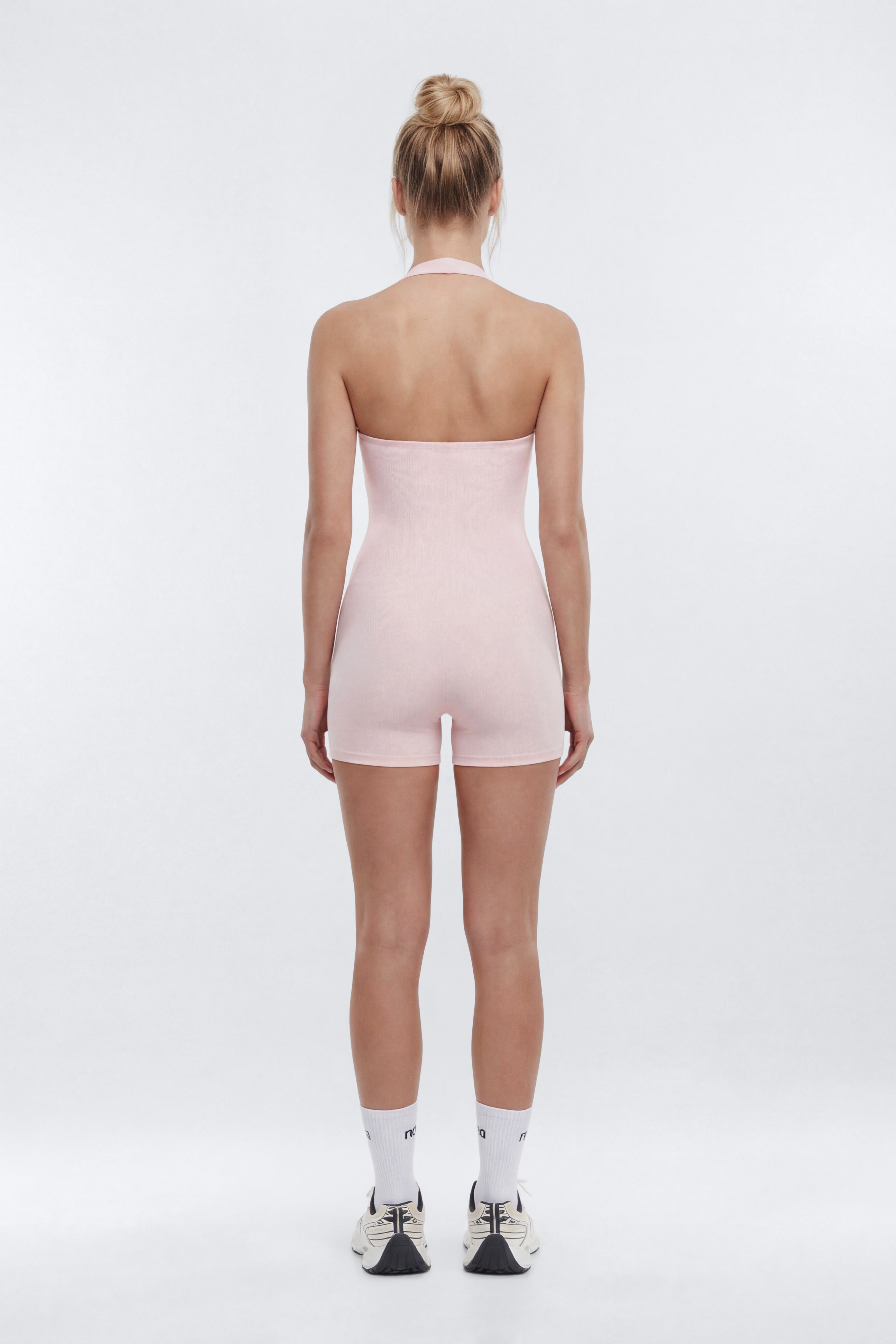 CloudForm™ 3″ Halter Romper - Pink