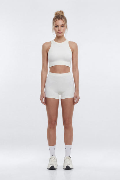CottonFlex™ Cropped Sports Top - White