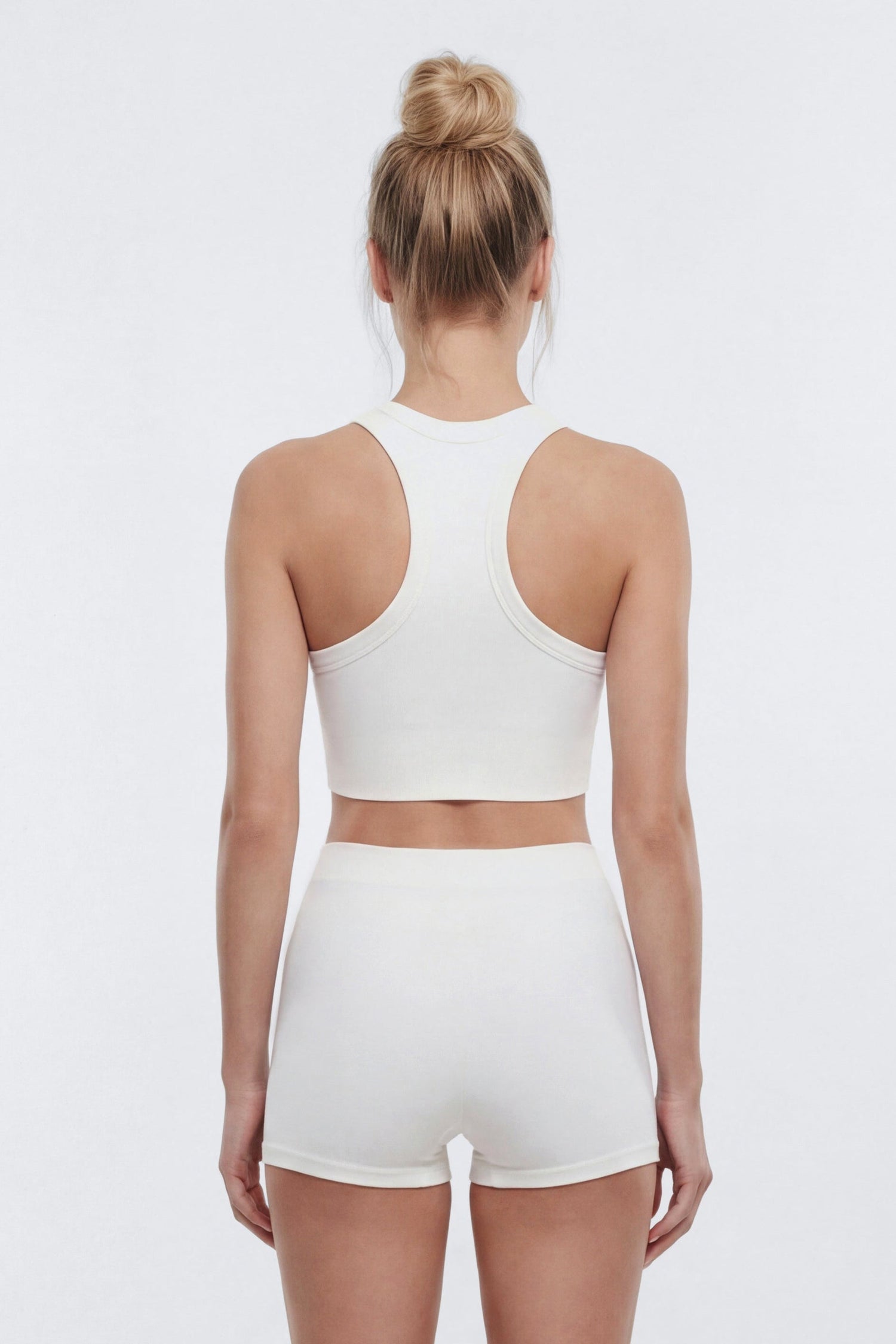 CottonFlex™ Cropped Sports Top - White