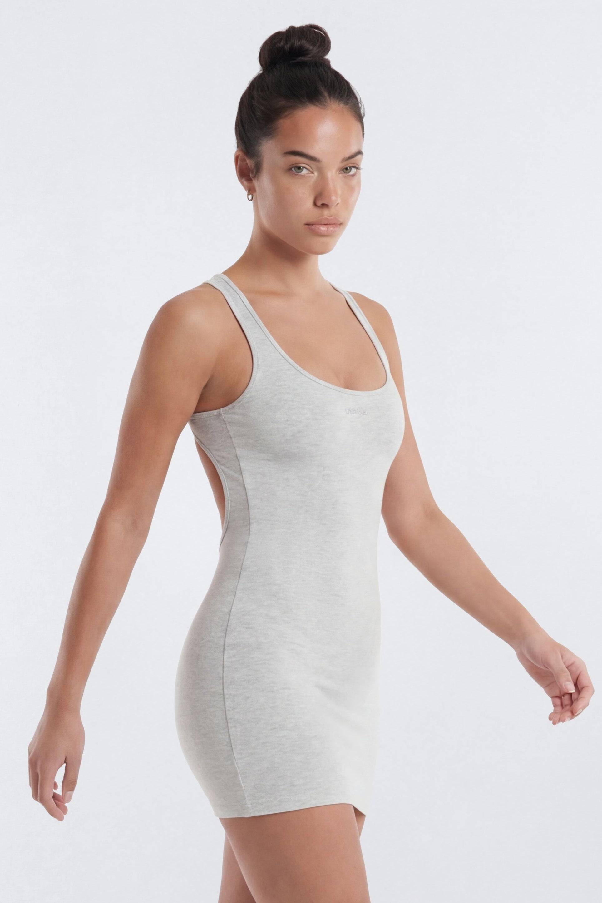 CottonFlex™ Cut Out Back Sports Dress - Heather Grey