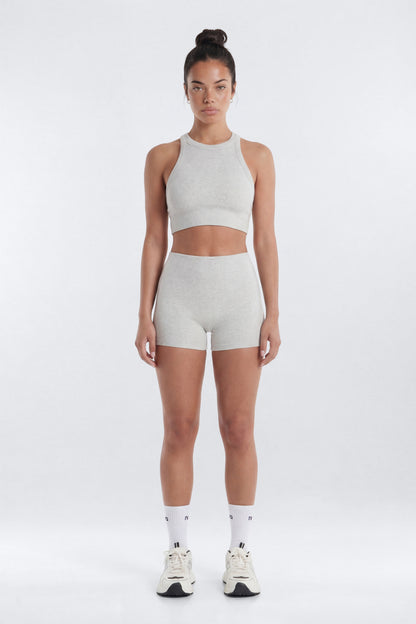 CottonFlex™ Cropped Sports Top - Heather Grey