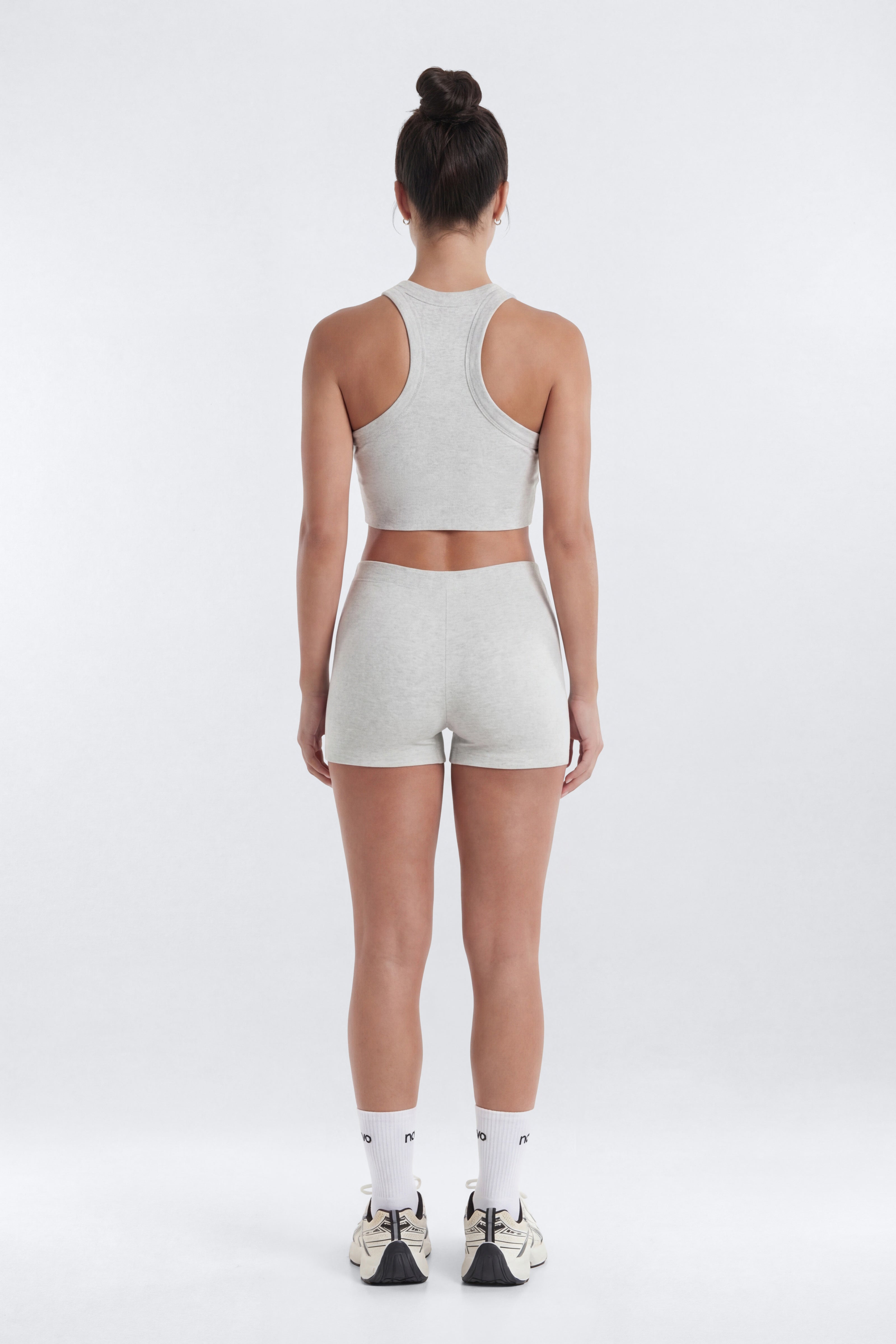 CottonFlex™ 4″ Sports Biker Short - Heather Grey