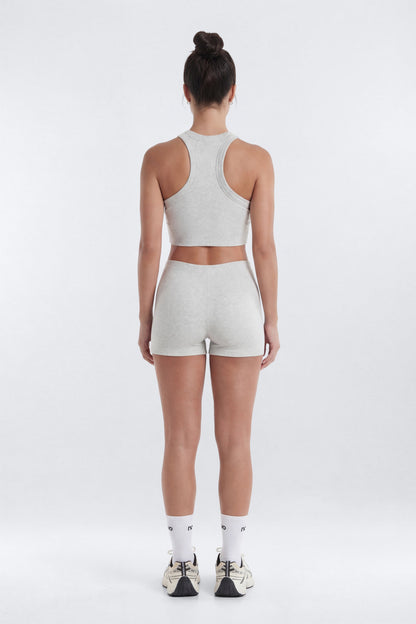 CottonFlex™ 4″ Sports Biker Short - Heather Grey