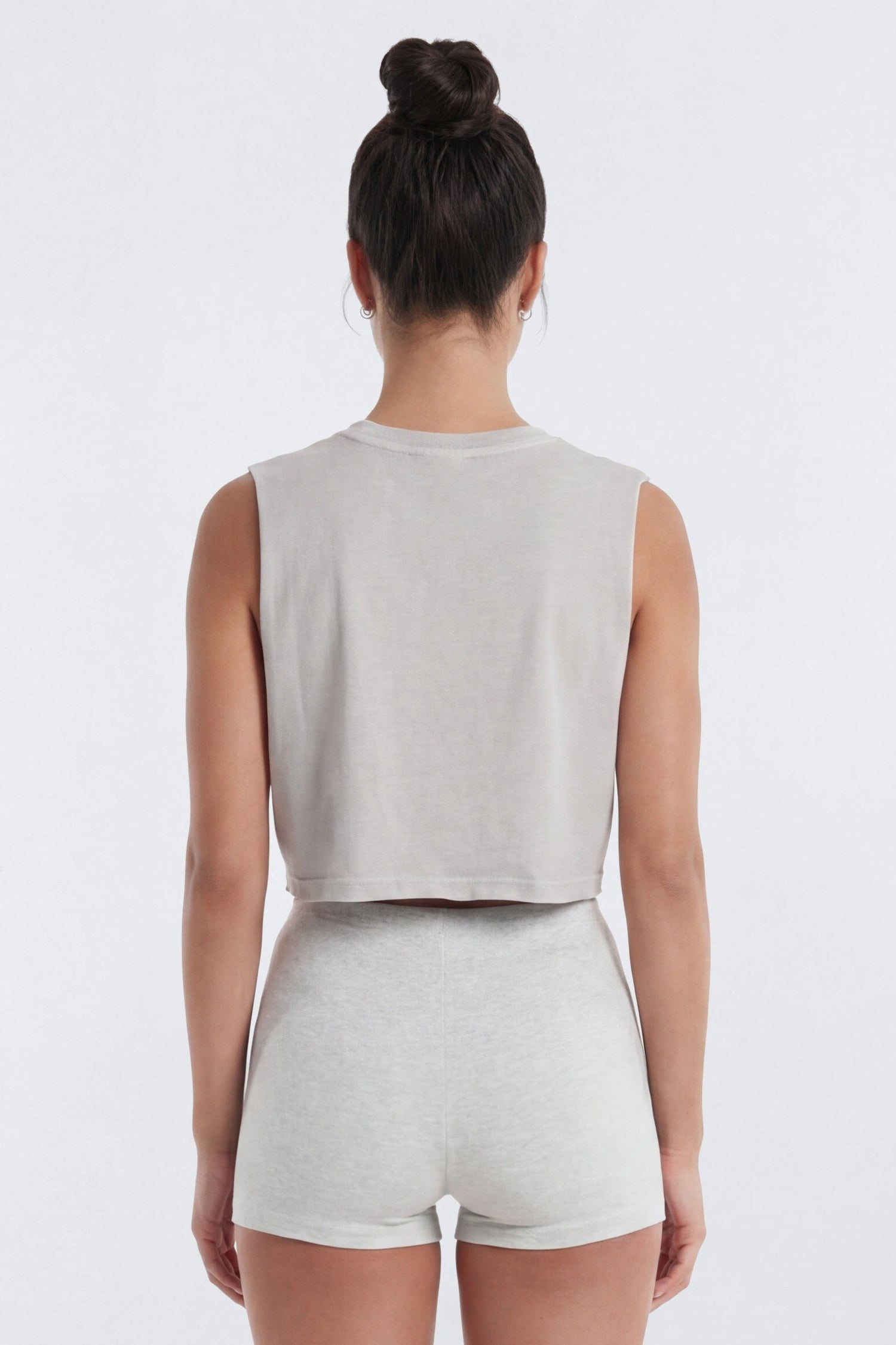 Cotton Jersey Muscle Tank Top - Stone