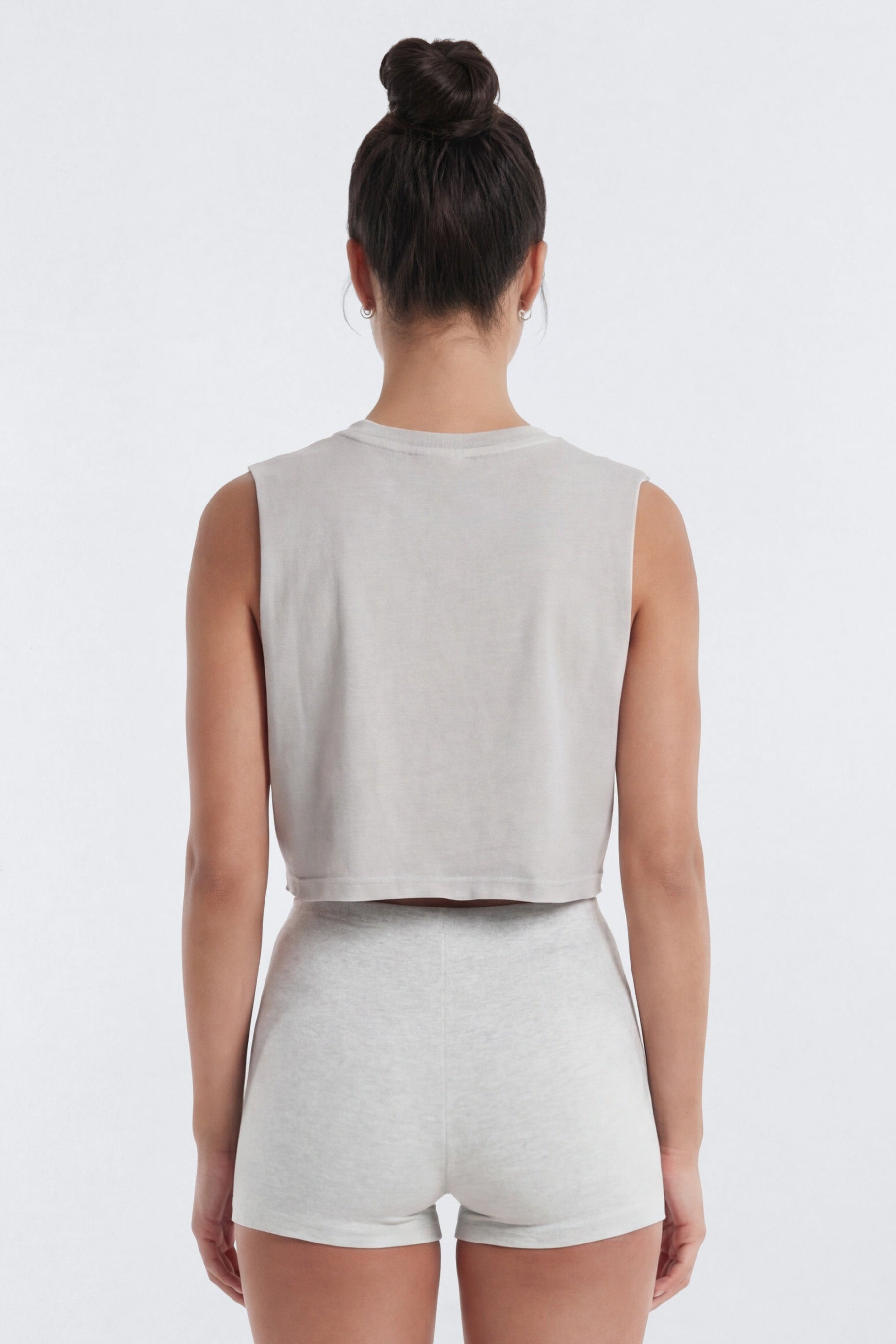 Cotton Jersey Muscle Tank Top - Stone