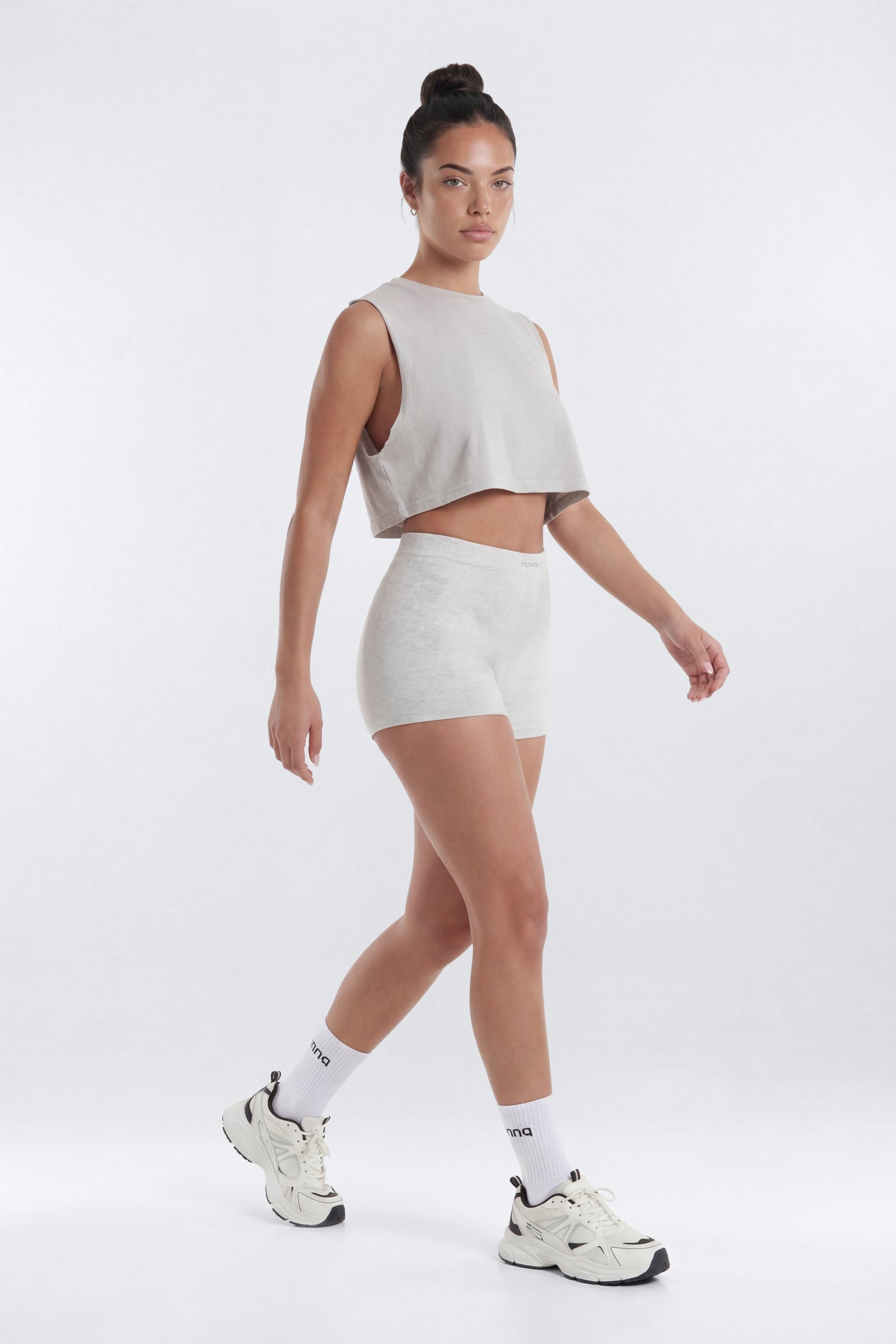 Cotton Jersey Muscle Tank Top - Stone