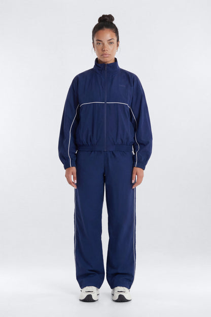 CoreNylon Mock Neck Full Zip Track Jacket - Navy/combo