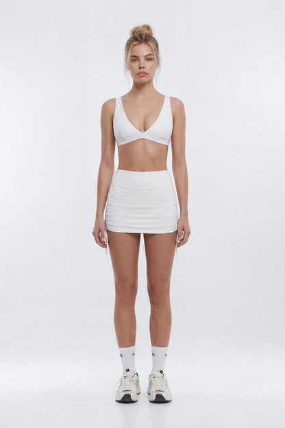 ButterSoft™ Low V Neck Sports Bra - White