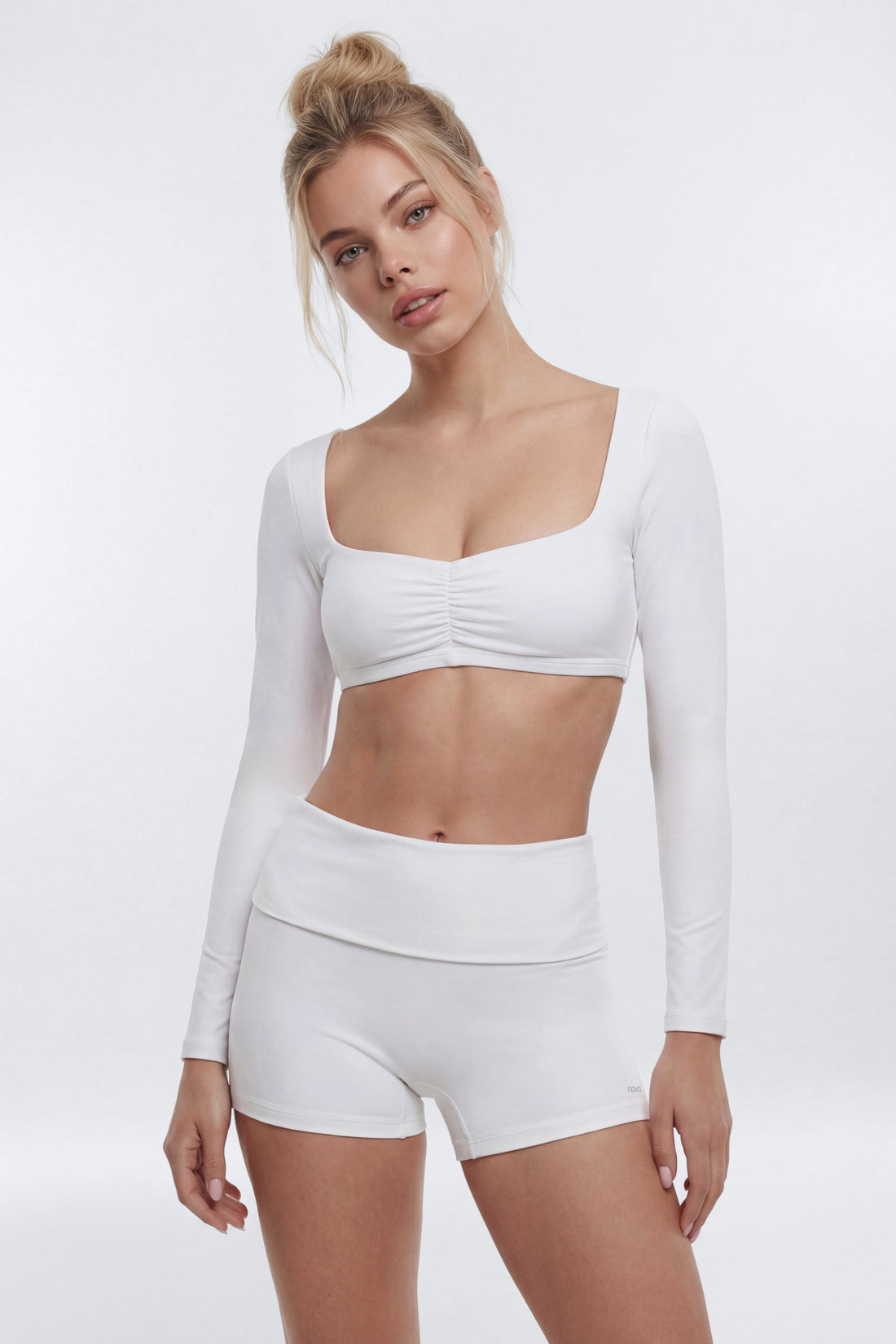 ButterSoft™ Long Sleeve Super Crop Sports Top - White