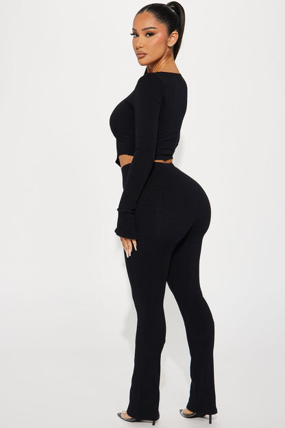 Kira Snatched Pant Set - Black