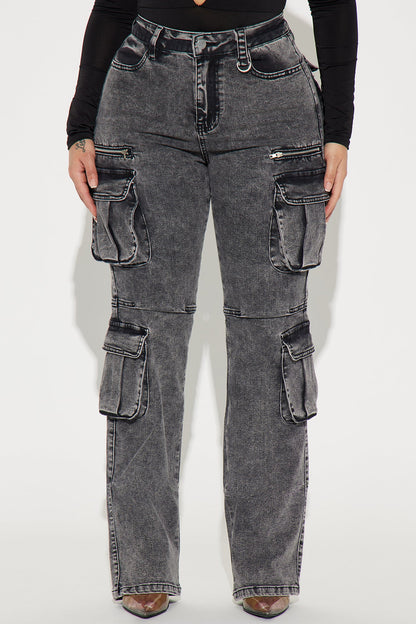 City Streets Stretch Cargo Jean - Grey