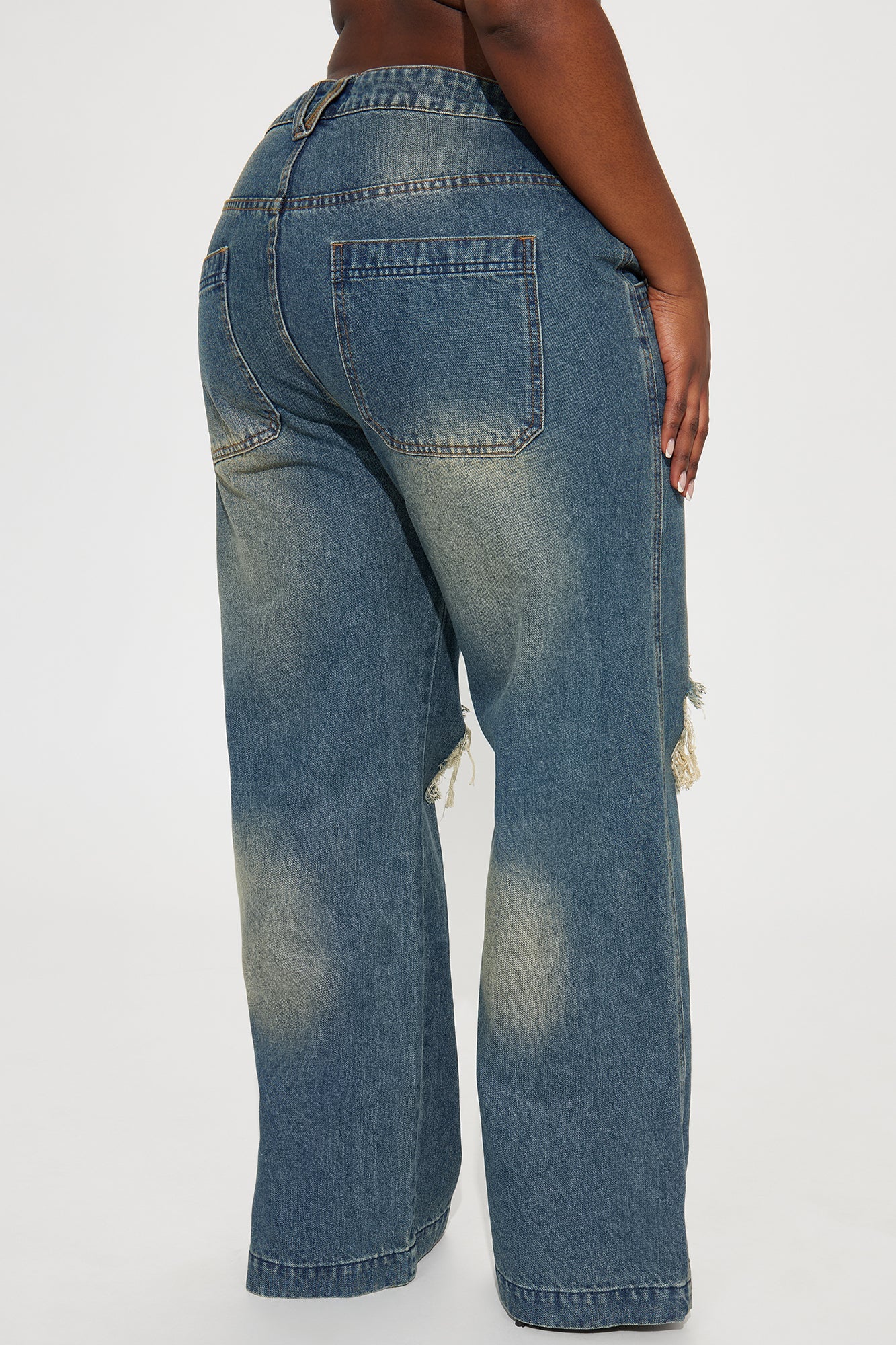 Drew Drop Waist Baggy Jeans - Dark Wash