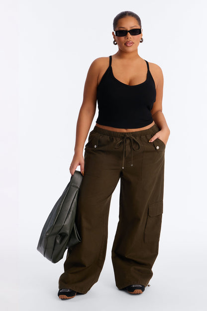 Josie Lyocell Cargo Jogger Pant 31″ - Military Green