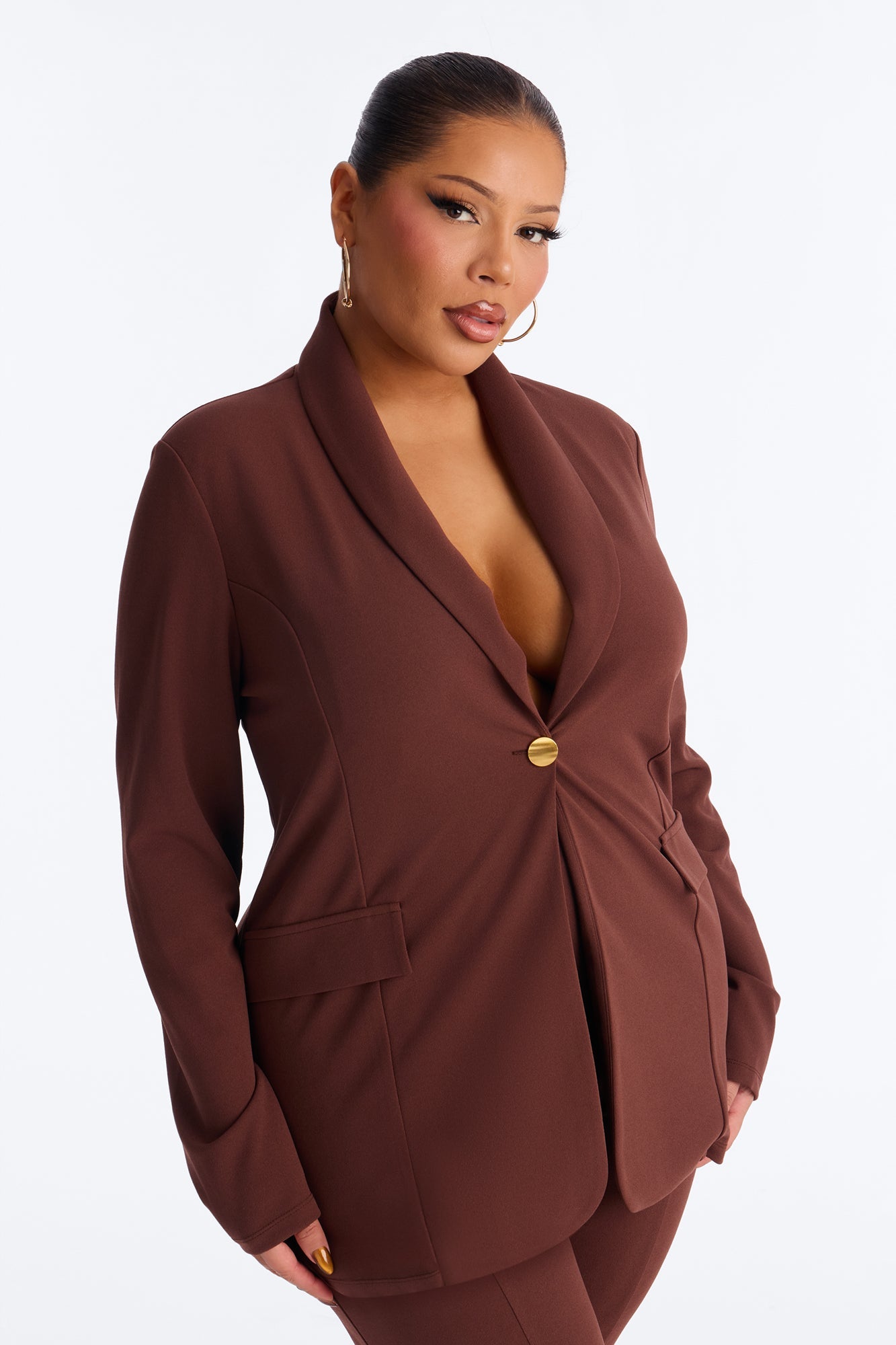 Head Of The Table Pant Suit - Chocolate