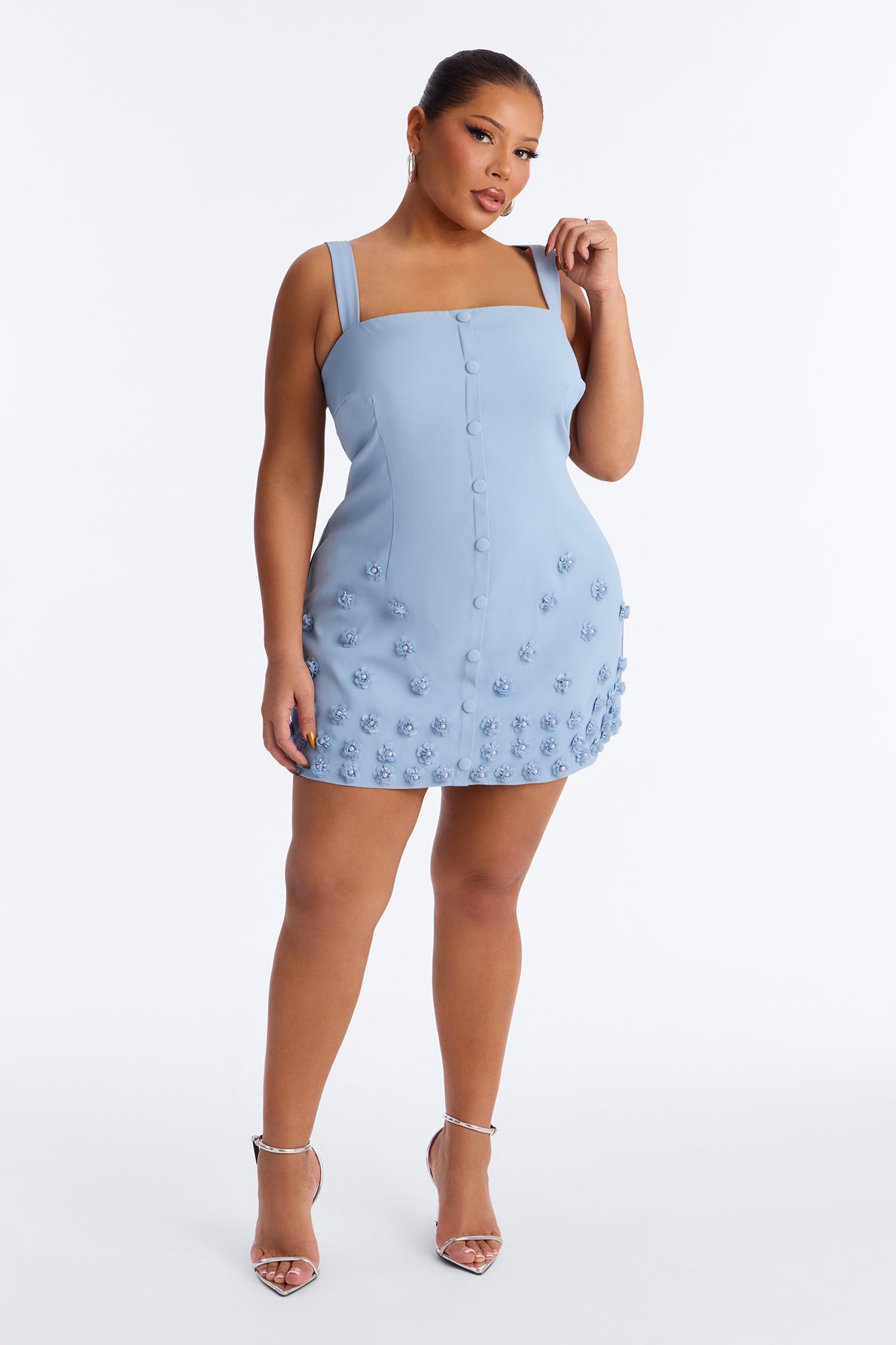 Faye Sleeveless Mini Dress - Blue