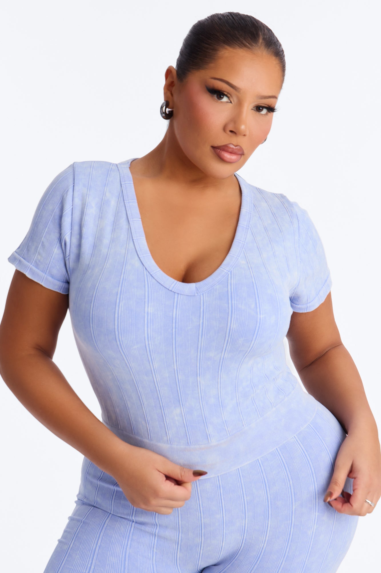 Alisha Seamless Biker Short Set - Periwinkle