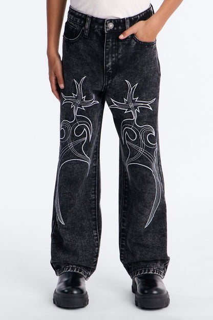 Mini Baggy Skyfire Jean - Black Wash