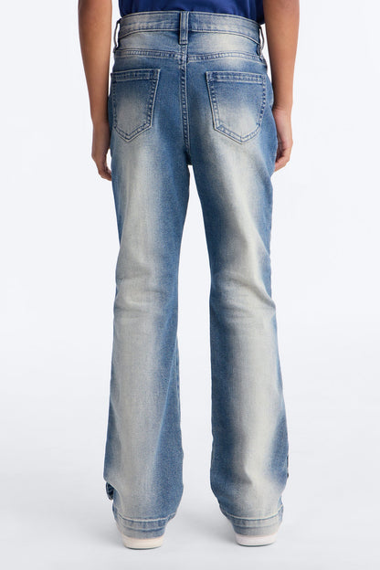 Mini Stacked Skinny Flare Lockdown Jean - Light Wash