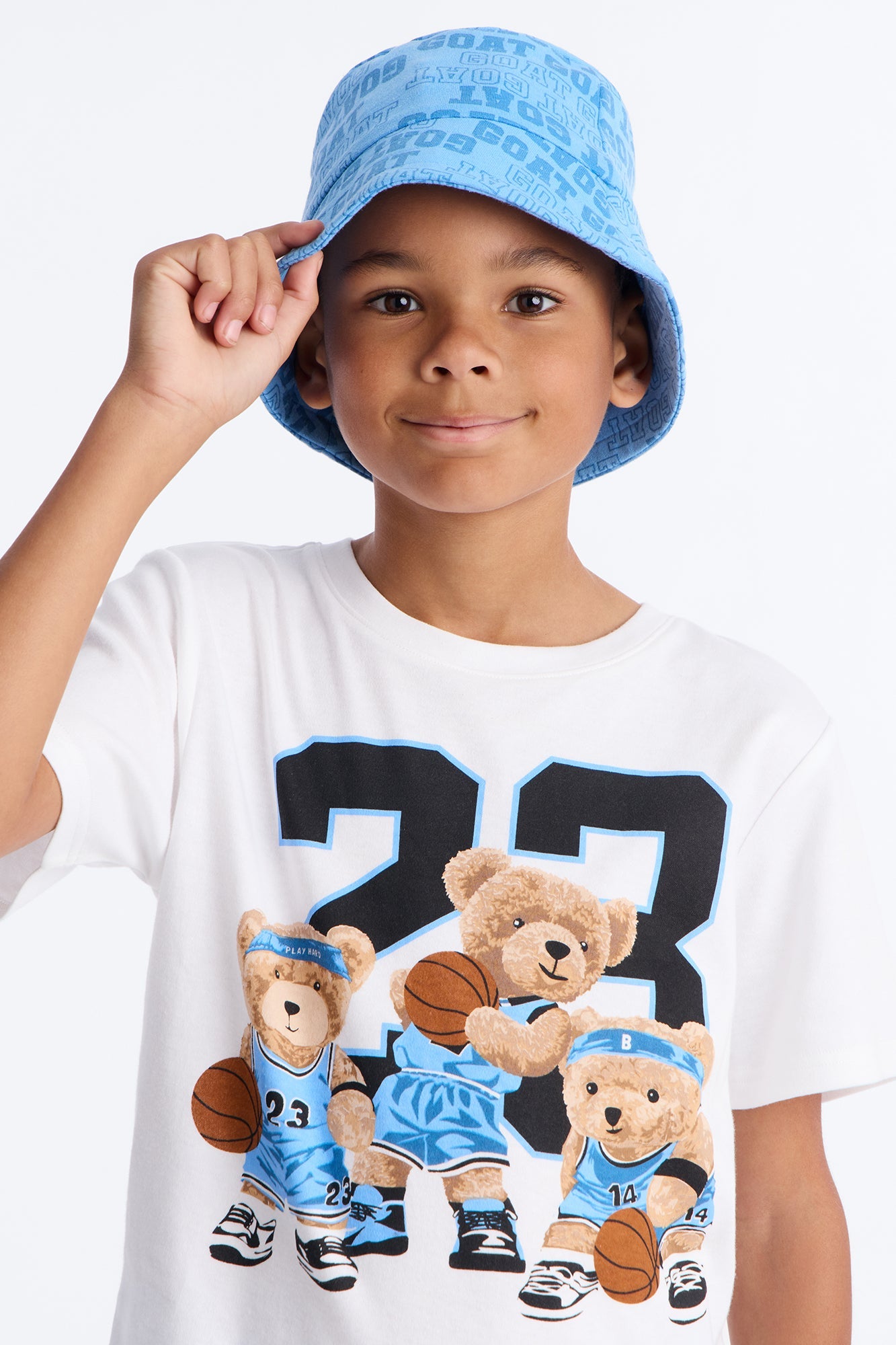 Mini GOAT 23 Short Set With Bucket Hat - White/combo