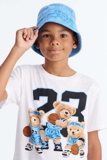 Mini GOAT 23 Short Set With Bucket Hat - White/combo