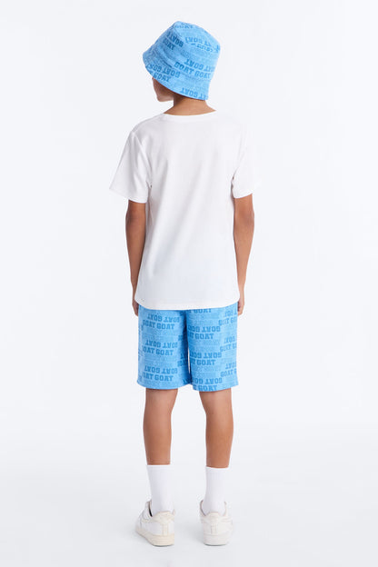 Mini GOAT 23 Short Set With Bucket Hat - White/combo
