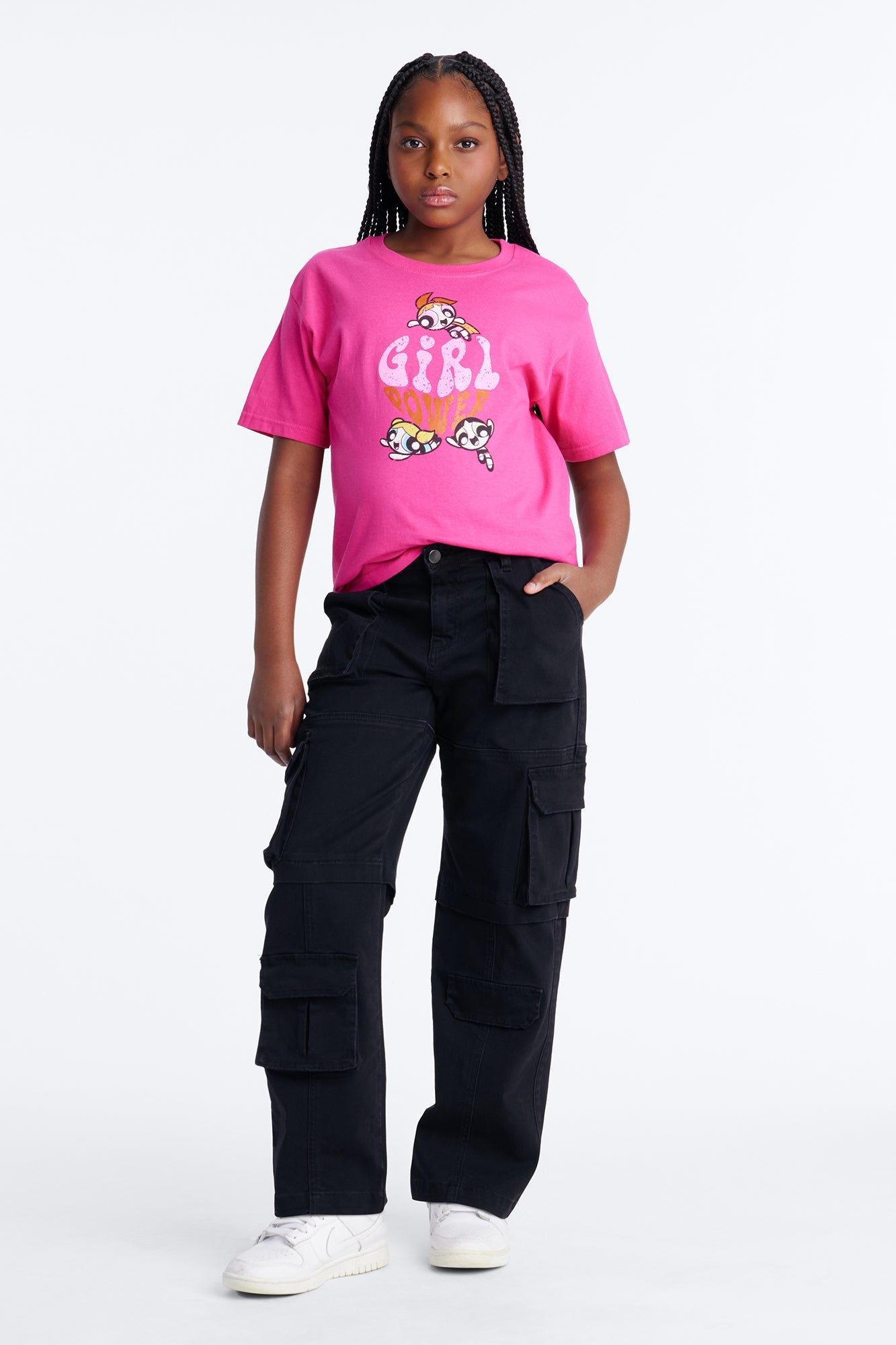 Mini Girl Power Powerpuff Girls Short Sleeve Tee - Hot Pink