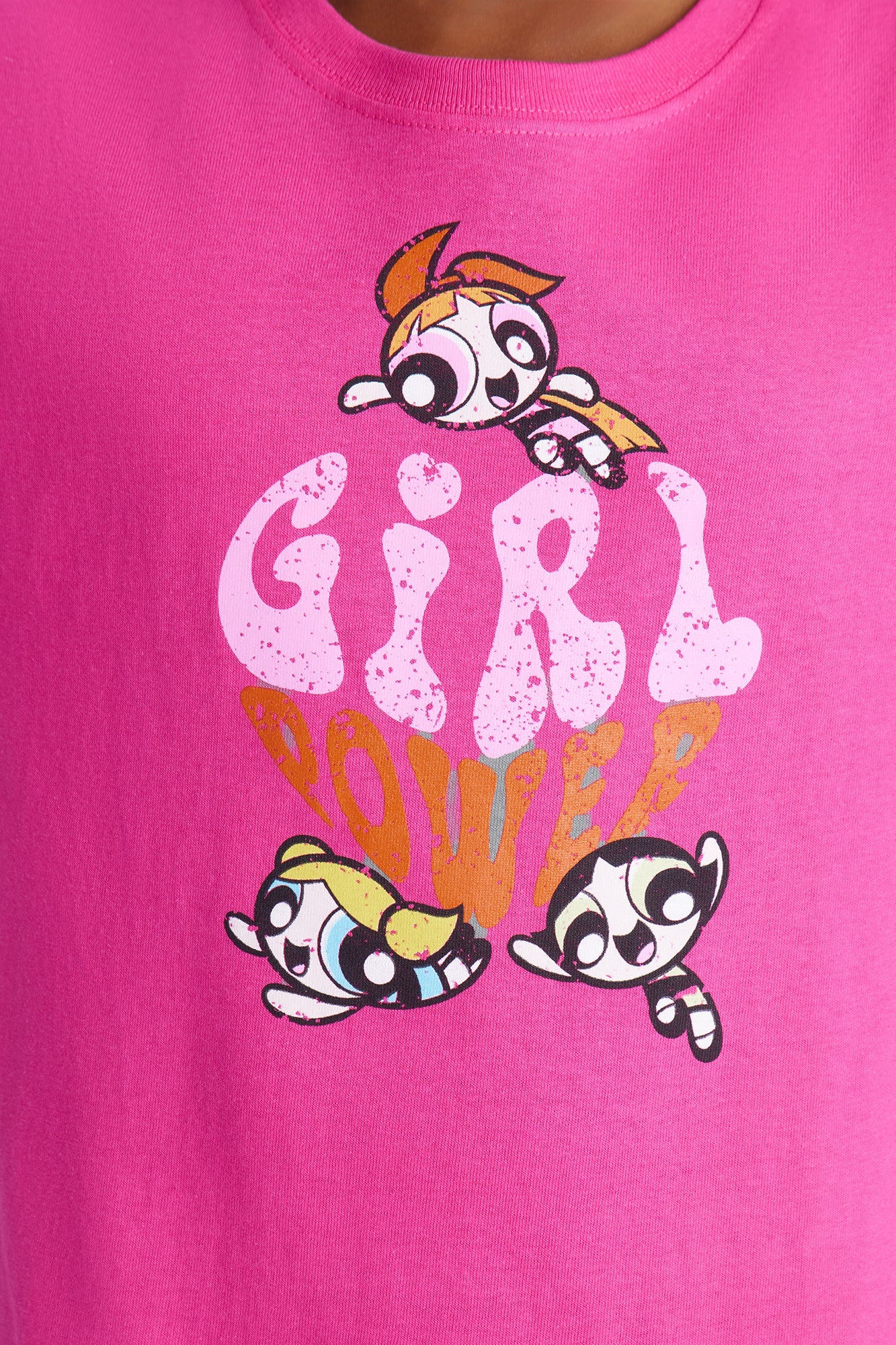 Mini Girl Power Powerpuff Girls Short Sleeve Tee - Hot Pink