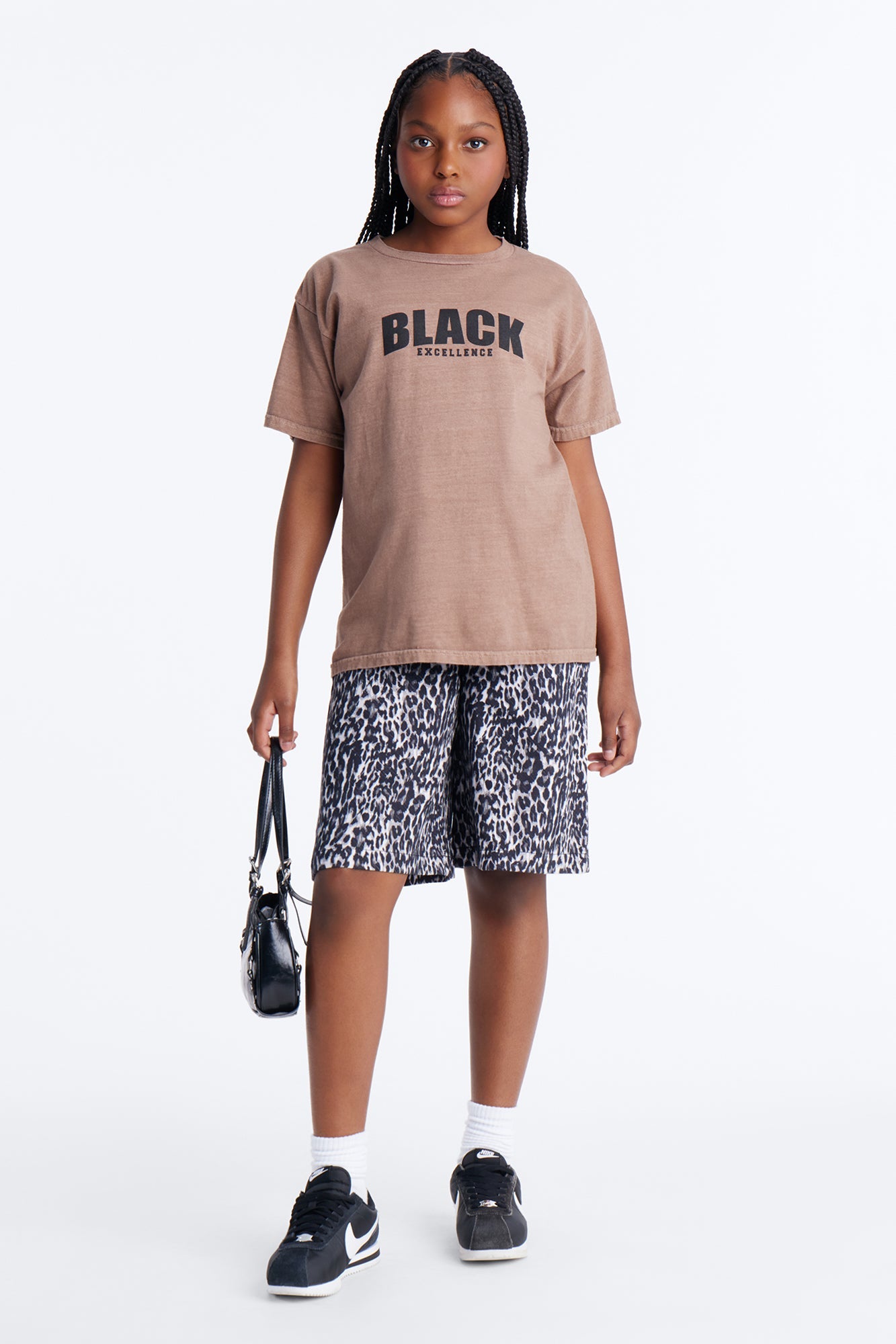 Mini Black Excellence Washed Tee - Brown