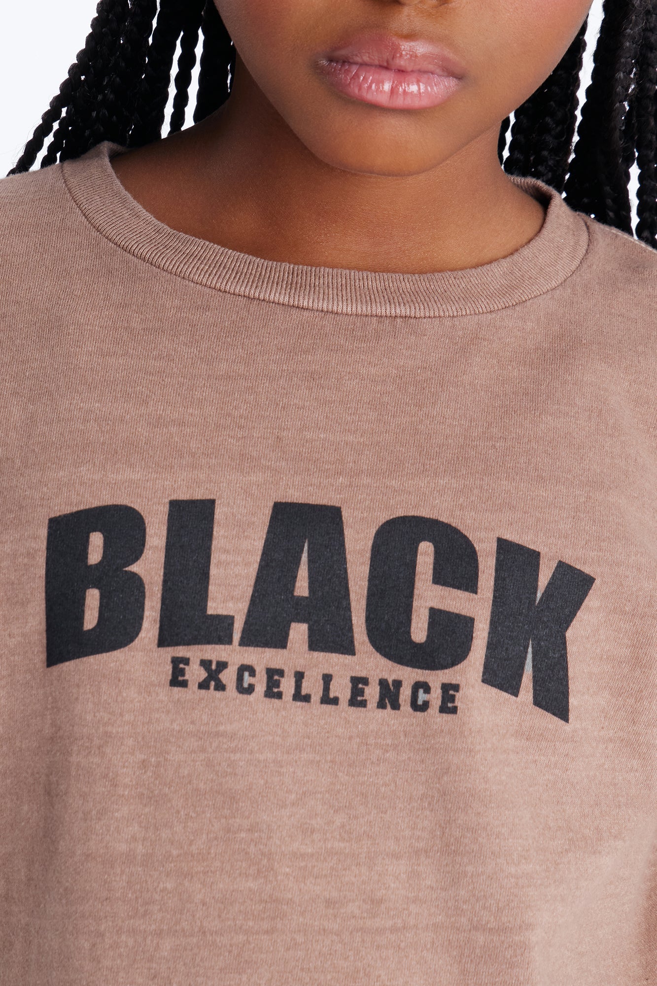 Mini Black Excellence Washed Tee - Brown