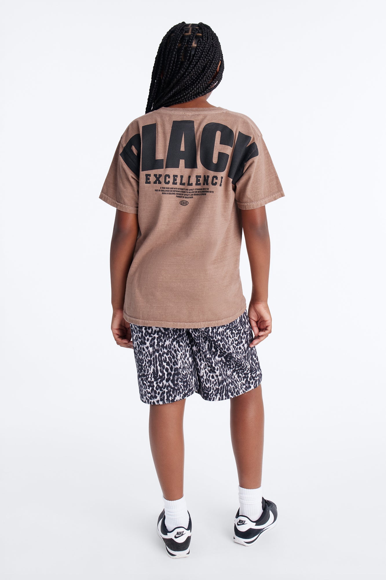 Mini Black Excellence Washed Tee - Brown