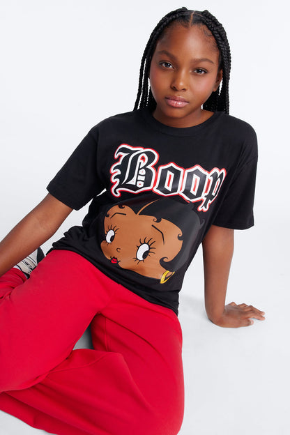 Mini Iconic Betty Boop Short Sleeve Tee - Black