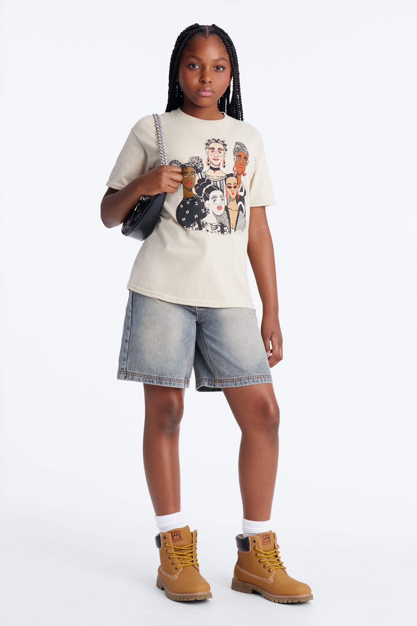 Mini Beautiful Besties Short Sleeve Tee - Khaki