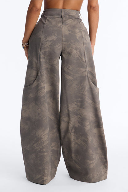 Soraya Wide Leg Pleated Pant - Grey