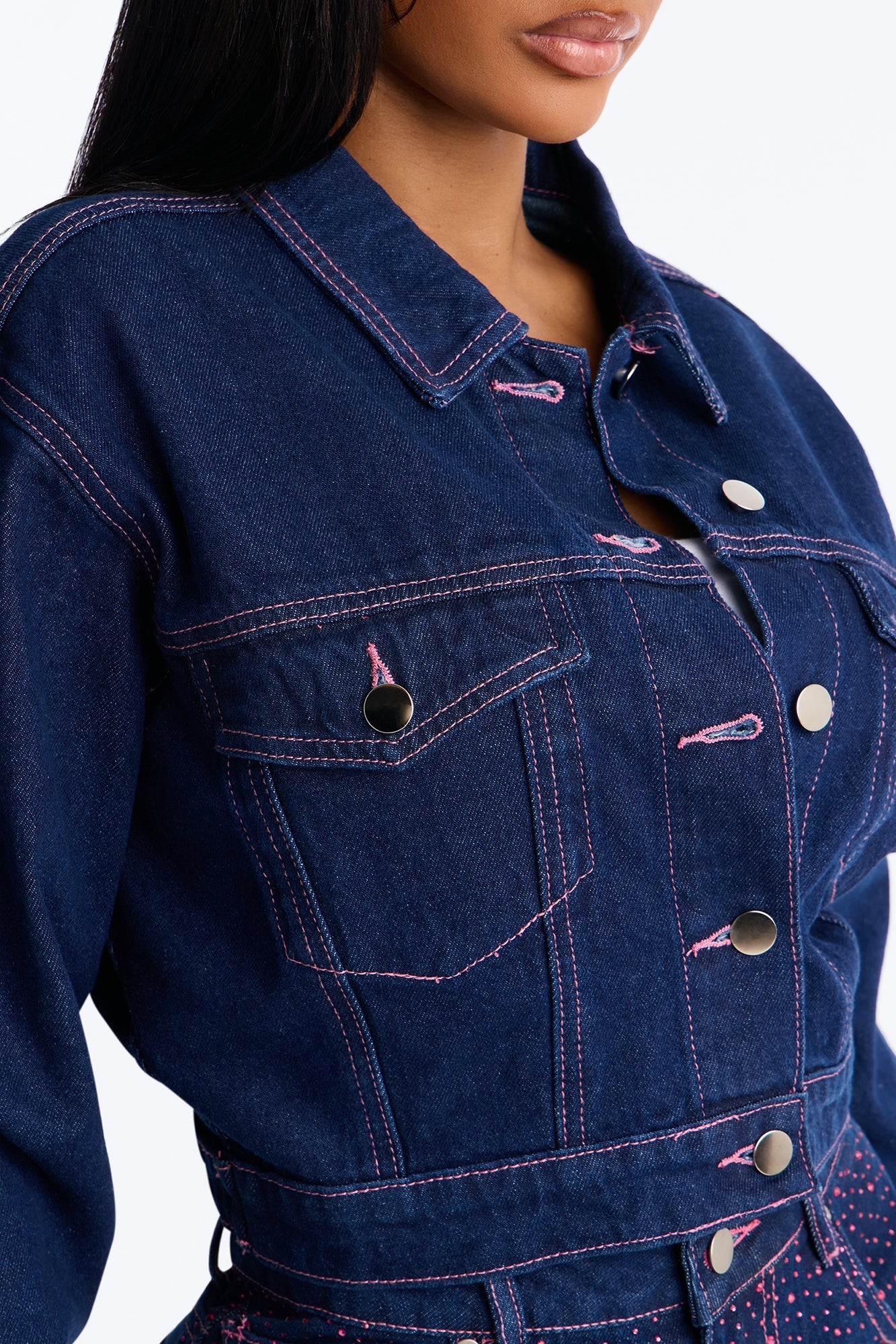 Love You Always Denim Trucker Jacket - Dark Wash
