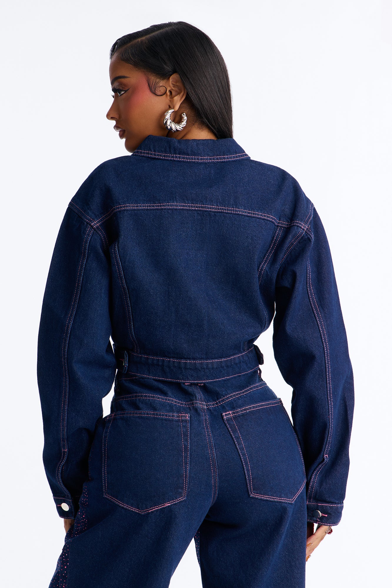 Love You Always Denim Trucker Jacket - Dark Wash