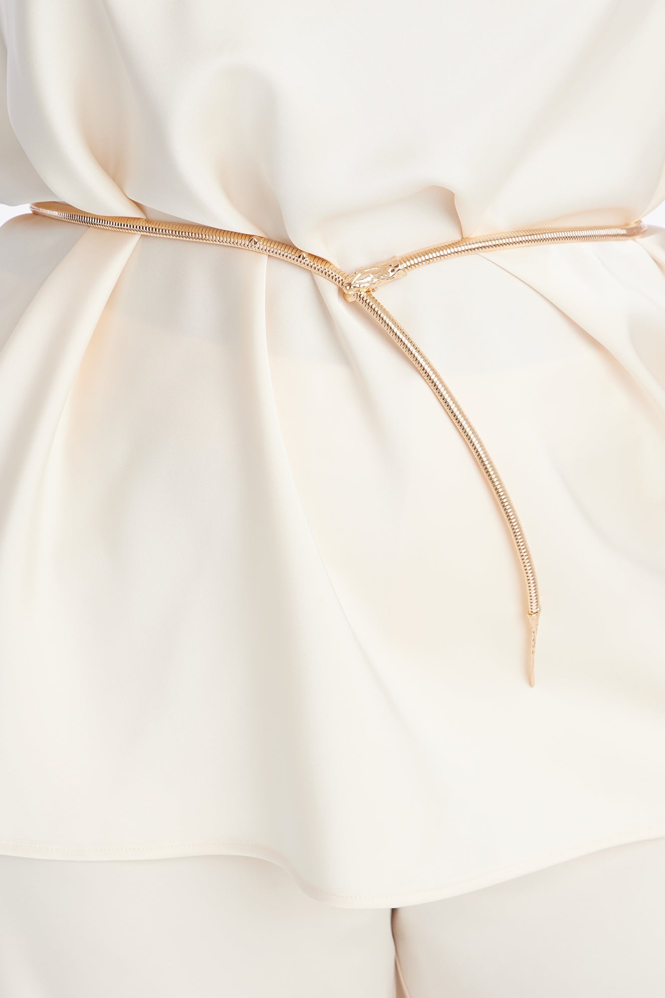 Malu Satin Halter Balloon Pant Set - Cream