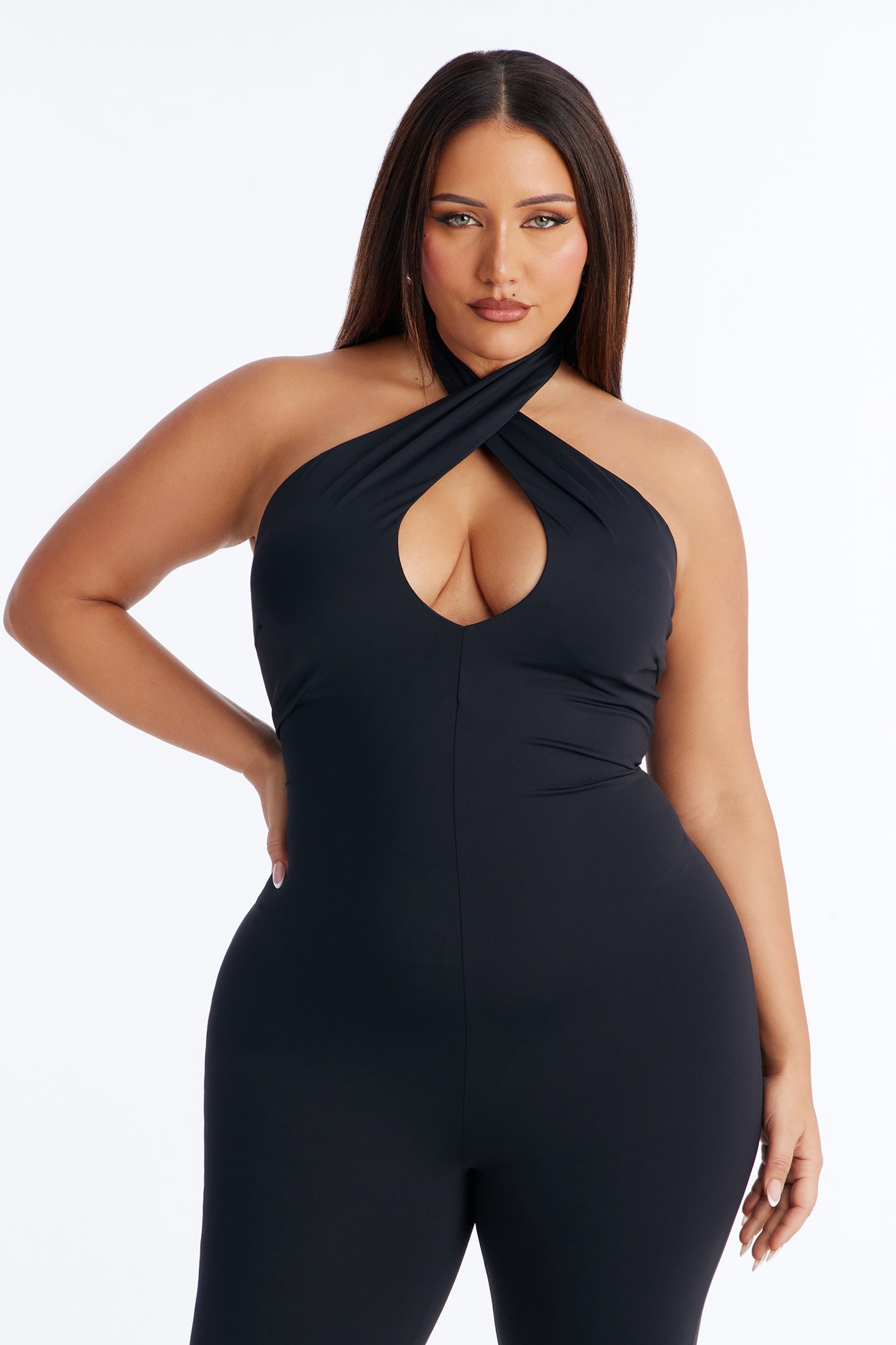 Rayna Halter Neck Capri Jumpsuit - Black