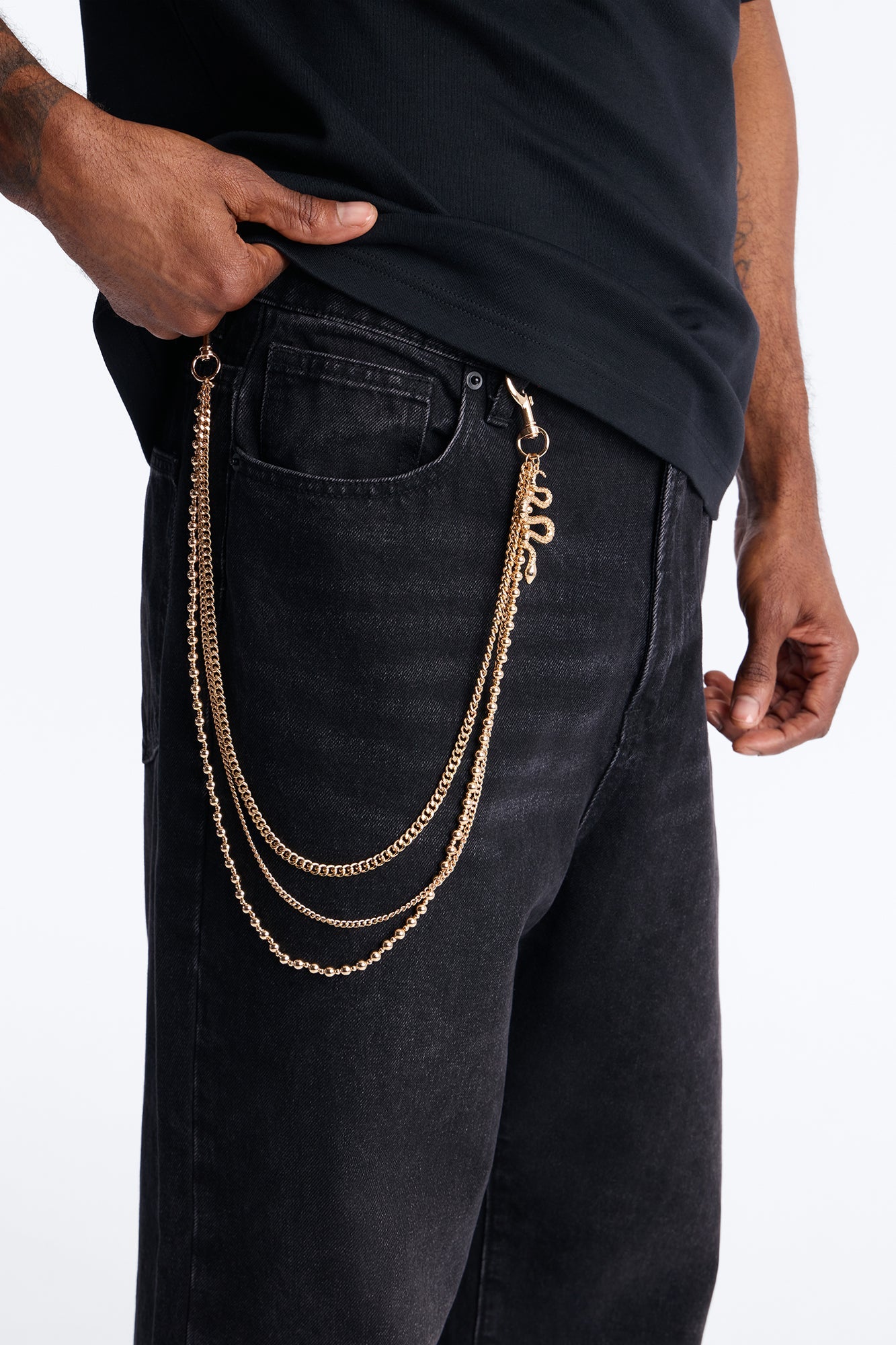 Serpent Link Pant Chain - Gold