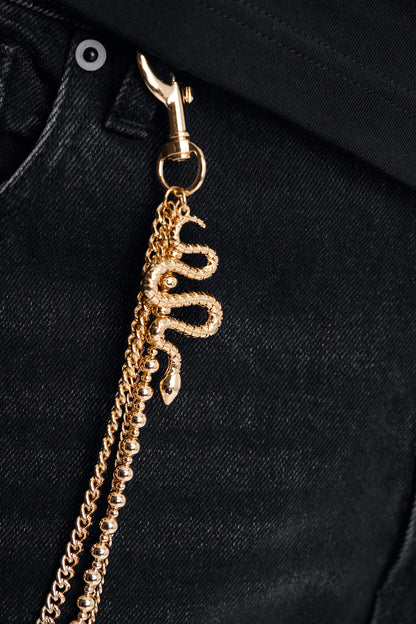 Serpent Link Pant Chain - Gold