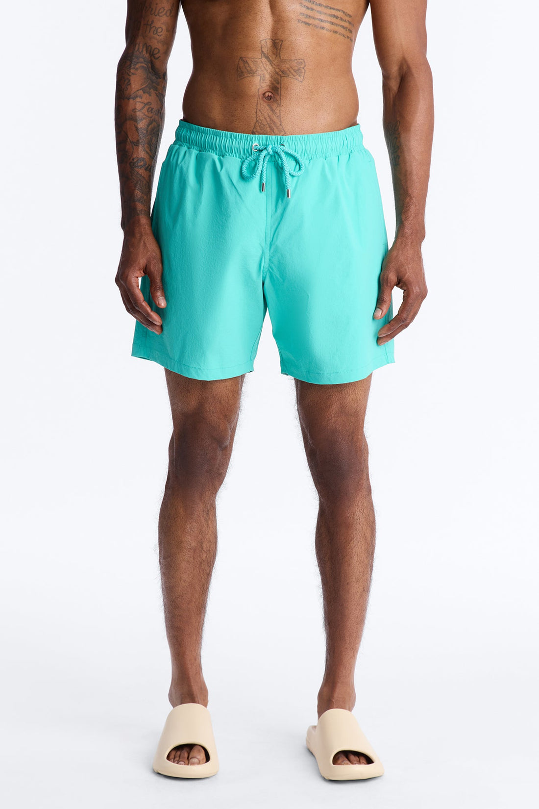 Montez Stretch Swim Trunk 7″ - Teal