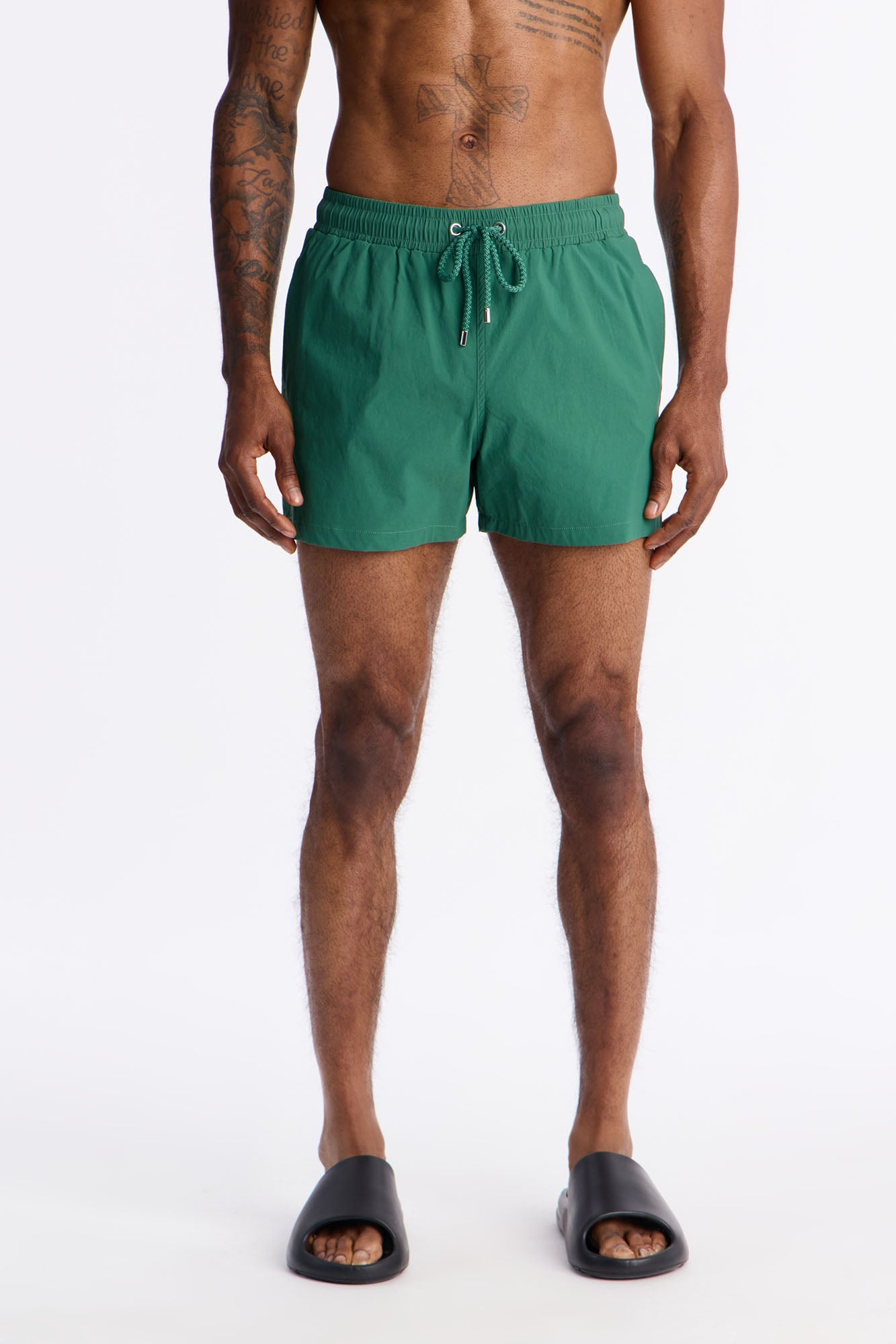Montez Stretch Swim Trunk 4″ - Hunter Green
