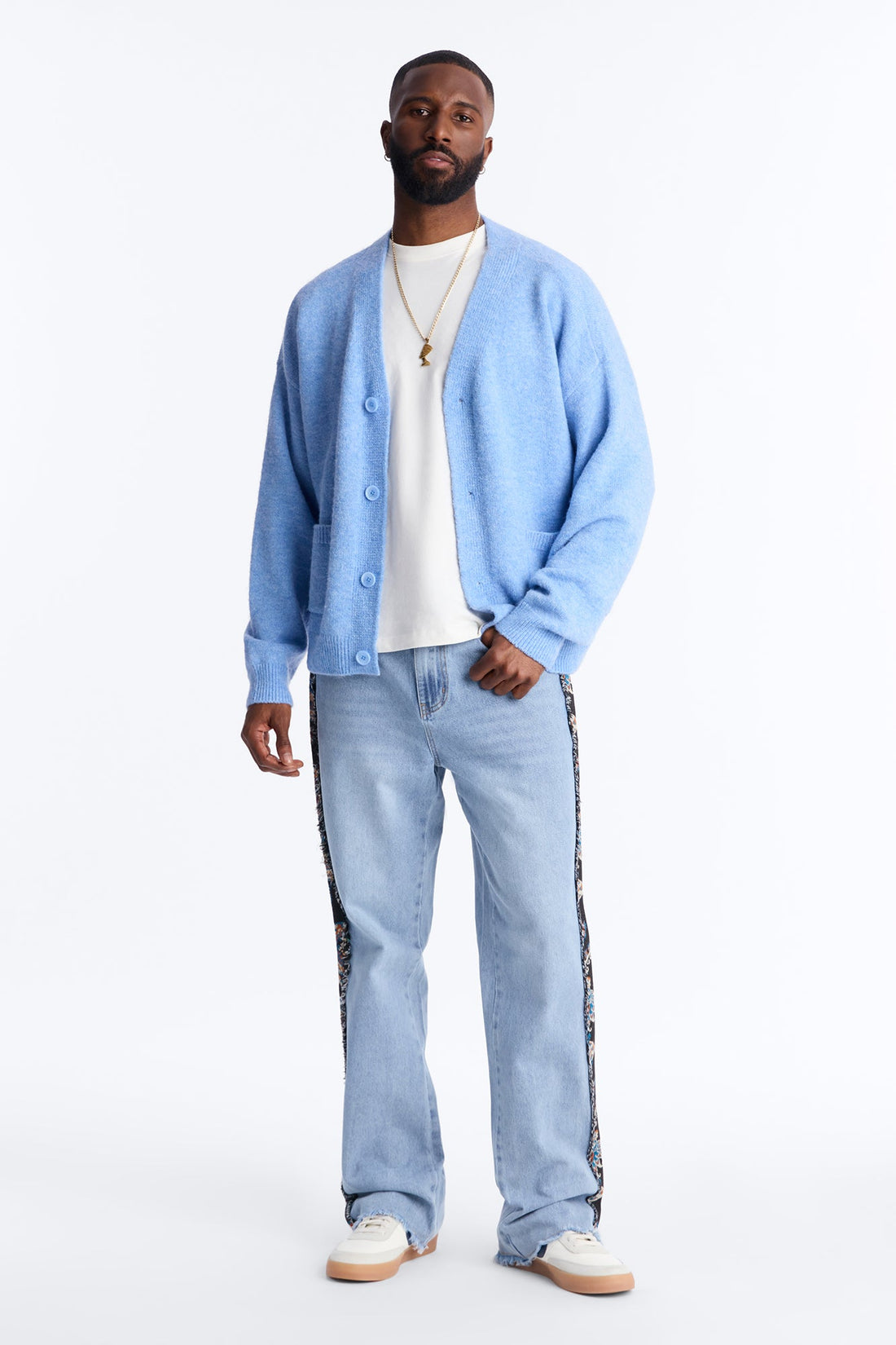 Stacked Slim Flare Exquisite Tapestry Jeans - Light Blue Wash