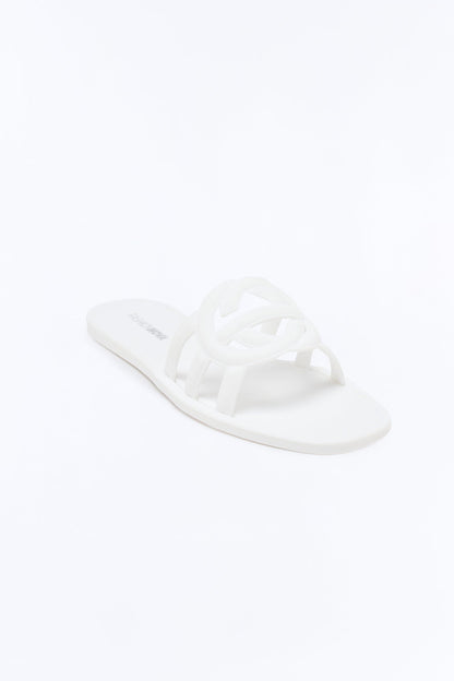 Peachy Slip On Sandals - White