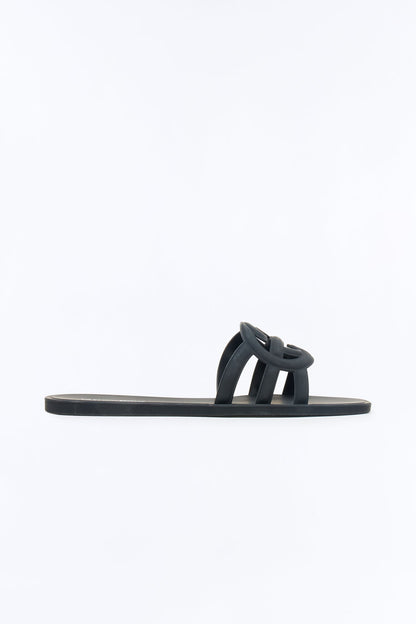 Peachy Slip On Sandals - Black