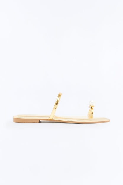 Xena Metallic Toe Ring Sandals - Gold